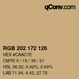 Código de color: RGB 202 172 126 | qconv.com