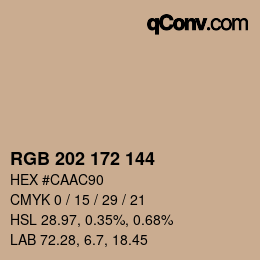 颜色代码: RGB 202 172 144 | qconv.com
