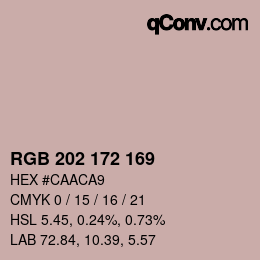 カラーコード: RGB 202 172 169 | qconv.com