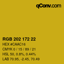 颜色代码: RGB 202 172 22 | qconv.com