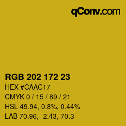 颜色代码: RGB 202 172 23 | qconv.com