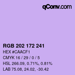 Color code: RGB 202 172 241 | qconv.com