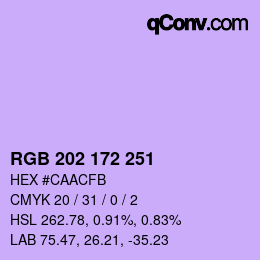 Color code: RGB 202 172 251 | qconv.com