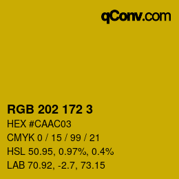颜色代码: RGB 202 172 3 | qconv.com
