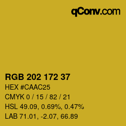 Color code: RGB 202 172 37 | qconv.com