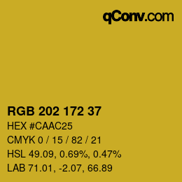 カラーコード: RGB 202 172 37 | qconv.com
