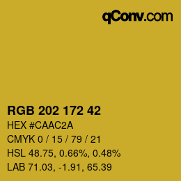 Color code: RGB 202 172 42 | qconv.com