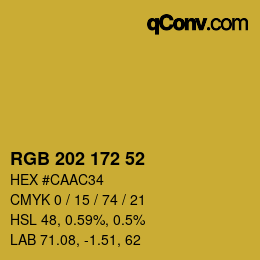 カラーコード: RGB 202 172 52 | qconv.com
