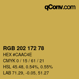 Farbcode: RGB 202 172 78 | qconv.com