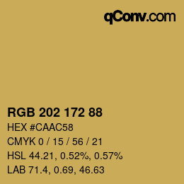 カラーコード: RGB 202 172 88 | qconv.com