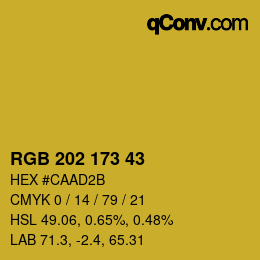 Farbcode: RGB 202 173 43 | qconv.com