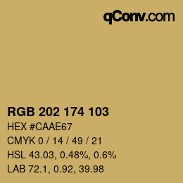 カラーコード: RGB 202 174 103 | qconv.com
