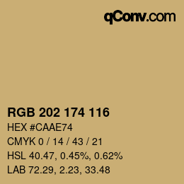 カラーコード: RGB 202 174 116 | qconv.com