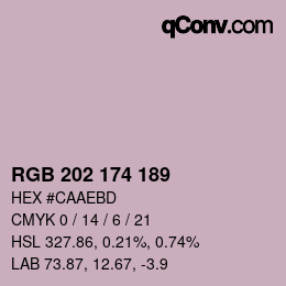 Código de color: RGB 202 174 189 | qconv.com