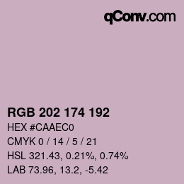 Color code: RGB 202 174 192 | qconv.com