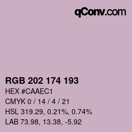 Farbcode: RGB 202 174 193 | qconv.com