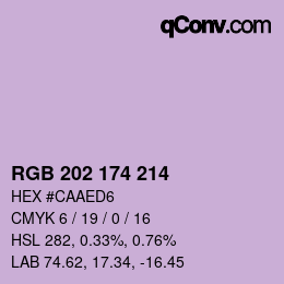 カラーコード: RGB 202 174 214 | qconv.com
