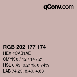 Color code: RGB 202 177 174 | qconv.com