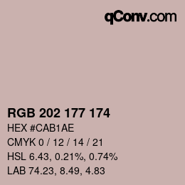 Code couleur: RGB 202 177 174 | qconv.com