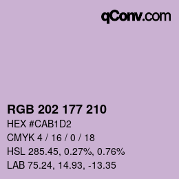 カラーコード: RGB 202 177 210 | qconv.com