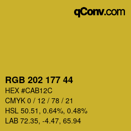 Color code: RGB 202 177 44 | qconv.com
