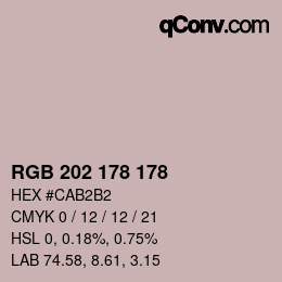 Color code: RGB 202 178 178 | qconv.com