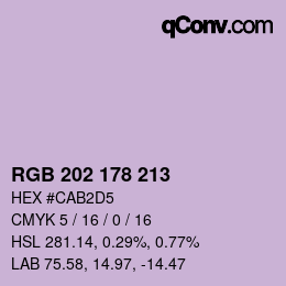 Color code: RGB 202 178 213 | qconv.com