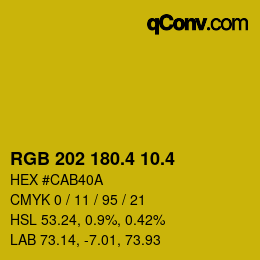 カラーコード: RGB 202 180.4 10.4 | qconv.com