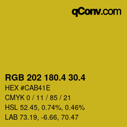 カラーコード: RGB 202 180.4 30.4 | qconv.com