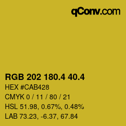 カラーコード: RGB 202 180.4 40.4 | qconv.com