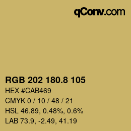 Color code: RGB 202 180.8 105 | qconv.com