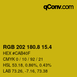 カラーコード: RGB 202 180.8 15.4 | qconv.com