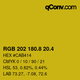 カラーコード: RGB 202 180.8 20.4 | qconv.com