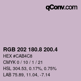 カラーコード: RGB 202 180.8 200.4 | qconv.com