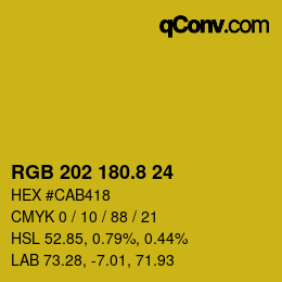 カラーコード: RGB 202 180.8 24 | qconv.com