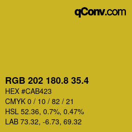 カラーコード: RGB 202 180.8 35.4 | qconv.com