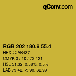 カラーコード: RGB 202 180.8 55.4 | qconv.com