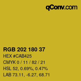 Code couleur: RGB 202 180 37 | qconv.com