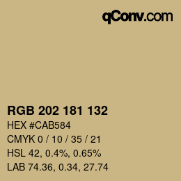 カラーコード: RGB 202 181 132 | qconv.com