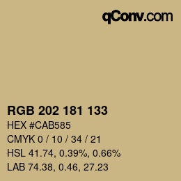 カラーコード: RGB 202 181 133 | qconv.com