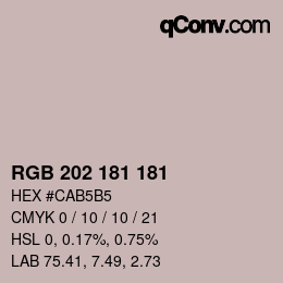 Código de color: RGB 202 181 181 | qconv.com