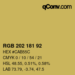 カラーコード: RGB 202 181 92 | qconv.com