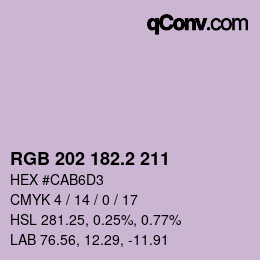 カラーコード: RGB 202 182.2 211 | qconv.com