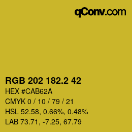 カラーコード: RGB 202 182.2 42 | qconv.com