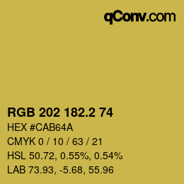 カラーコード: RGB 202 182.2 74 | qconv.com