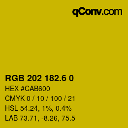 カラーコード: RGB 202 182.6 0 | qconv.com