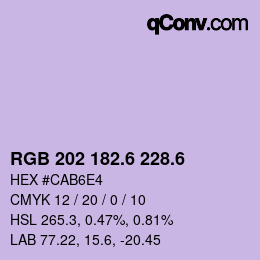 カラーコード: RGB 202 182.6 228.6 | qconv.com