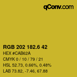 カラーコード: RGB 202 182.6 42 | qconv.com