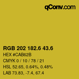 カラーコード: RGB 202 182.6 43.6 | qconv.com