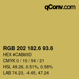 カラーコード: RGB 202 182.6 93.6 | qconv.com